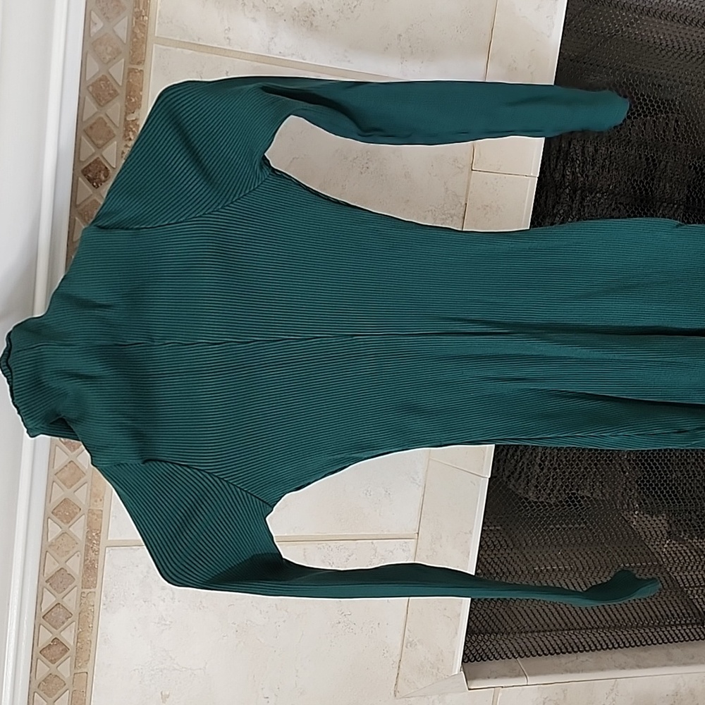 💚 HUNTER GREEN Ribbed Sabrina JUMPSUIT 💚 - Picture 13 of 17